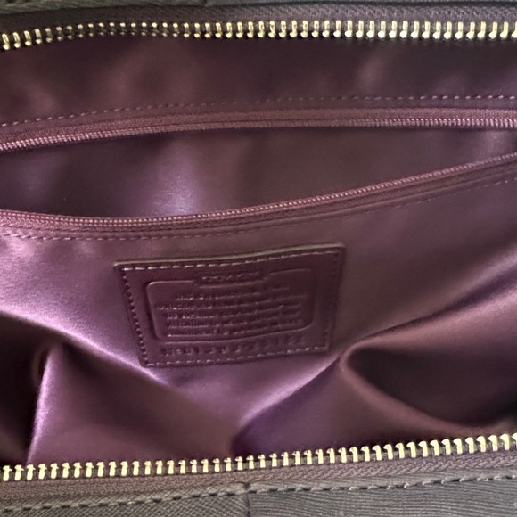 Coach Madison Saffiano Madeline Satchel Silver Violet Purple - Picture 11 of 15